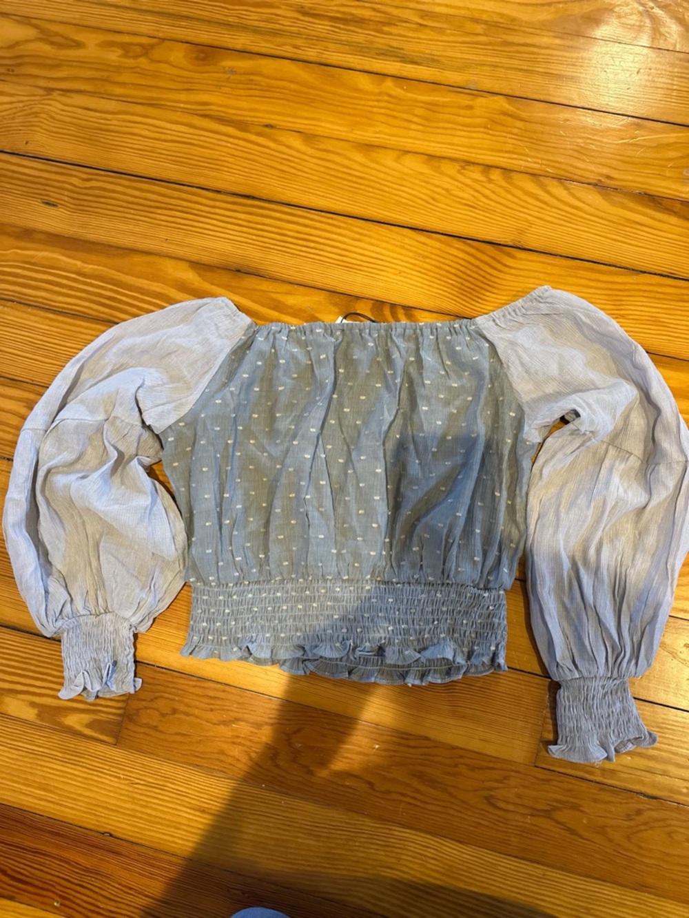 Dance & Marvel Light Gray Blouse - Picture 3 of 4